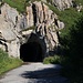 Le chemin passe dans deux tunnels : celui-ci est le plus court des deux