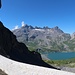 Le lac de Salanfe et les Dents du Midi depuis le col d'Emaney