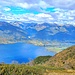 Das obere Becken des Lago Maggiore mit dem Einfluss des Ticino.