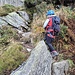 Gut eingepackt im Klettersteig