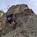 Rossa, Via Spigolo Ovest, 2° tiro (a sinistra una variante)