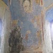 Un affresco, molto deteriorato, all'interno della chiesa di San Sebastiano. 