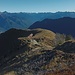 le altre 2 ex casermette, seguendo la dorsale verso sinistra si arriva alla panchina e al punto panoramico con la croce
