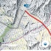 Raggiungiamo la base delle pareti rocciose e iniziamo a traversare verso SE