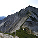 Gipfelaufbau Seebergspitze - Der Austieg hält sich meist am sichtbaren Grat