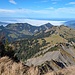 Aussicht vom Hohen Freschen über den Binnelgrat zum Alpkopf