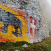 Die Wappen - wir haben im Nebel das richtige Grasband erwischt :-)