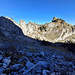 Querung zum Col de Bonaudon: nach rechts die drei Türme von Les Gais Alpins und der Dent de Hautaudon, rechts hinten Les Merlas, Le Van und Tsermon
