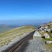 Unterwegs zum Llechog - An der Station Rocky Valley Halt der Snowdon Mountain Railway. Züge halten hier nicht planmäßig, können aber bei schlechter Witterung ggf. enden. Ein Bahnsteig ist vorhanden.