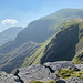 Llechog - Ausblick im starken Dunst in Richtung Snowdon.