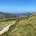 Im Abstieg zwischen Snowdon und Llanberis - Blick entlang des Weges, der heute sehr stark begangen wird. Um ein Foto mit wenigen anderen Wanderern zu machen, muss man tatsächlich eine ganze Weile warten.