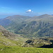 Im Abstieg vom Snowdon - Blick ins Nant Peris-Tal, dahinter das Glyderau-Massiv.