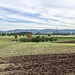 Am Tag danach aufgenommener Blick von Südwesten auf den bewanderten Bergrücken. Im Mittelgrund das Rotmain-Tal, links die Plassenburg.