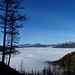 Blick von der Bürgeralm über das Wolkenmeer zu den Eisenerzer Alpen...