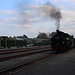 Radeburg, Bahnhof, einfahrender Zug
