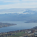 eindrucksvoller Blick über den Zürichsee und in die Berge