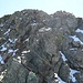 Kletterpassage vor dem Gipfel, zumindest wenn Eis in der Flanke liegt.