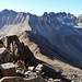 Rückblick zum Blue Lakes Pass. Rechts davon fliesst ein eindrücklicher Blockgletscher.