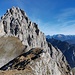 Rückblick vom Söllerpass mit dem Einstiegsgraben rechts unter der Bildmitte