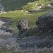 Felsbildungen und Rinnen auf der Südseite des Grates -<br />btw sehe ich natürlich einen liegenden Gnon, der seine Hände oder Füße begutachtet XD