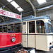Unterwegs im Crich Tramway Village - In der Wagenhalle steht neben  Blackpool Corporation No. 166 auch ein Rekowagen Typ TZ 69 aus der DDR: Berliner Verkehrsbetriebe (BVB) No. 223 006-4.
