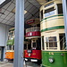 Unterwegs im Crich Tramway Village - Abgestellt in der Wagenhalle:<br />Berliner Verkehrsbetriebe (BVB) No. 223 006-4, Glasgow Corporation Transport No. 1282, Johannesburg Municipal Tramways No. 60, Blackpool Corporation No. 49.<br />