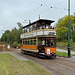 Unterwegs im Crich Tramway Village - Glasgow Corporation Transport No. 22 erreicht aus Richtung Glory Mine/Streckenende kommend die Station Wakebridge.