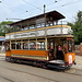Unterwegs im Crich Tramway Village - Glasgow Corporation Transport No. 22 an der Endstation Stephenson Place.