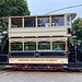 Unterwegs im Crich Tramway Village - Sheffield Corporation No. 74 an der Station Wakebridge.