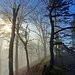 15 Meter unterm Gipfel verließen wir die nasse Wolkenschicht. Mit einem Schlag war's sonnig, trocken und zehn Grad wärmer. 