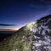 Ich bin schon zweieinhalb Stunden unterwegs - bei der ersten Dämmerung geht es vollends hinauf zum Gipfel des B'schießer (2000 m).
