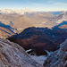 Tiefblick aus der Forcella di San Sebastiano nach Norden