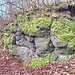 Hier dürfte es sich um Basalt handeln, der hier früher abgebaut wurde und so den Kratersee entstehen ließ.