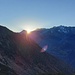 Die Sonne schafft es über die Durreckgruppe drüber.