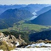 Oben Schnee, unten herrlichste Seenlandschaft. Ein Traum, und keine Menschenseele am Gipfel!