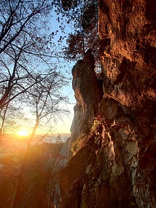 Sonnenuntergang bei der Brillenhöhle.