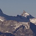 Weisshorn, Zinalrothorn und Matterhorn, ein wenig verdeckt vom Obergabelhorn