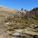 Lungo il percorso per il rifugio Cavi con il Pizzo del Diavolo di Tenda.