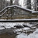 die Wanderwegbrücke bei 480 m, direkt davor mündet von rechts der Tüfeltobel