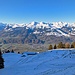 die Aussicht vom Bargällasattel ins Rheintal hinunter