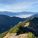 Nospitz - Ausblick mit Alvier, Alpstein und Nebel über den Rheintal.
