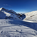 Blick von der Tube zurück zu Laagle-, Wistätt- und Rüwlishore (rechts), hinter dem Turbachtal über dem Gandlouenegrat und dem Bäderhore die Kaiseregggruppe und die Boltigerflüe, links die beiden stolzen Gipfel von Louwenehore und Giferspitz