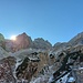 Sonnenuntergang, vom Rifugio Falier aus gesehen. Der Sasso Vernale sieht von hier aus eher unscheinbar aus.