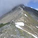 etwas oberhalb des Col de Torrent gegenüber des Sasseneire-Südgrates, links in die Schutthalde musste hinab