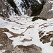Rückblick nach Aufstieg in der Rinne