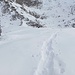 Der Rückweg zur Scharte beginnt.
