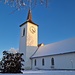 Die Kirche Wahlern im Abendlicht.
