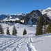 Rückblick auf den steilen Aufstieg zur Alp Fros