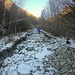 Pista della vecchia cava trasformata in torrente