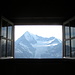 Wäre es doch mein täglich Zimmerfensterblick!! - Weisshorn und Bishorn aus dem Schlafraum der Domhütte